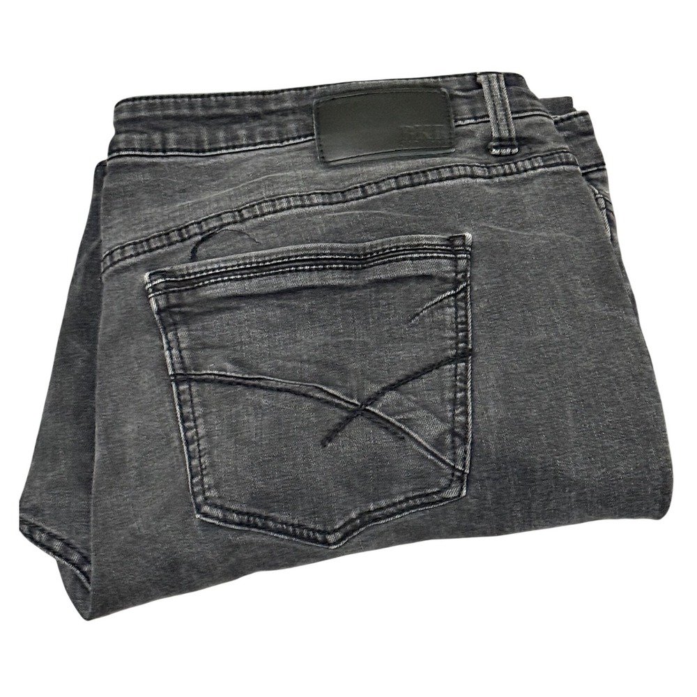 BKE Nolan Mens Faded Black Straight Leg Jeans 42x32 Stretch Denim